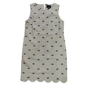 Cynthia Rowley Blue and‎ White Striped Mini Dress Bicycle Print, Women's Size 4